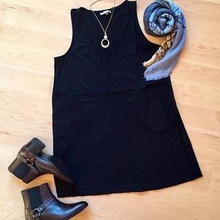  V Neck Suede Dress