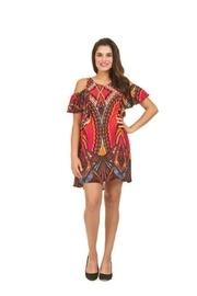  Coldshoulder Colorful Dress/tunic