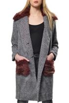 Furry Embellished Coat