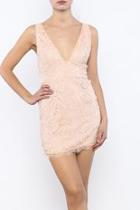  Blush Lace Overlay Dress