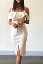  White Zipper Dress