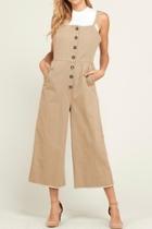  Overall Button Jumpsuit