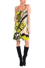  Lime Abstract Sleeveless Dress