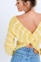 Yellow Open-back Top