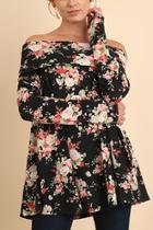  Off Shoulder Floral Tunic