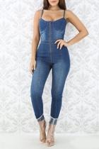 Denim Strap Jumpsuit