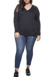  Mesh Shoulder Sweater