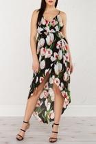  Floral Black Dress