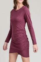  Wine Side-ruched Dress
