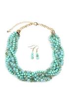  18-inch Braided-glass-bead Statement-necklace