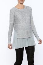  Light Gray Pleated Sweater