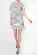  Short-sleeve Striped Dress