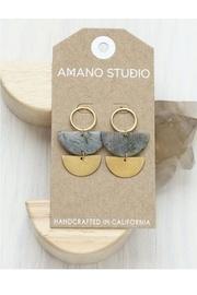  Labradorite Half-circle Studs