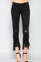  Fringe Step-hem Cropped-jeans