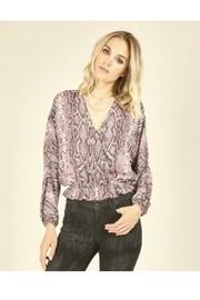  Snakeskin Surplice Top