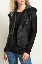  Faux Leather Moto Vest