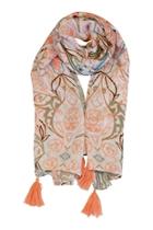  Floral Tassle Scarf