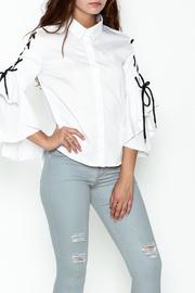  White Sleeve Tie Up Top