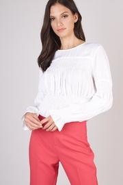  Smocked Long-sleeve Blouse