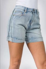  Side Zipper & Stripe Detail Shorts