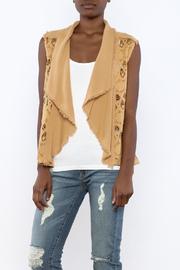  Mustard Open Weave Vest