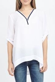  Navy Trim Blouse