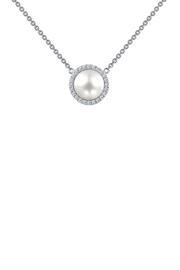  Simulated-diamond Pearl Necklace