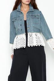  Eyelet Layered Denim Jacket