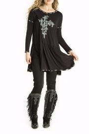  Cross Embellished Tunic Top