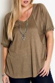  Plus Olive V-neck Tee