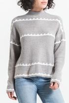  Striped Mock-neck Sweater