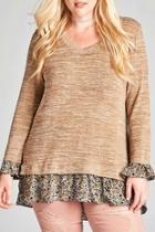  Brown Knit Tunic Top