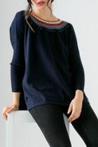  Knit Sweater W/ Neckline Detail