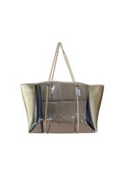  Clear Plastic Tote W/gold Perforated Neoprene Sides