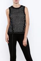  Eyelet Contrast Top