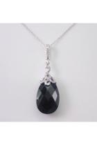  Onyx And Diamond Drop Pendant Briolette Necklace 14k Gold 18 Chain Black And White Formal