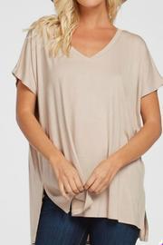  Side-slit V-neck Top