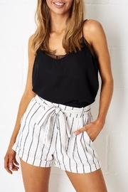 White Pinstripe Shorts