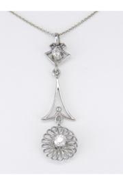 Antique Diamond Necklace, Diamond Drop Pendant, 18k White Gold Diamond Necklace, Old Miner Diamond Halo Necklace, 16 Chain