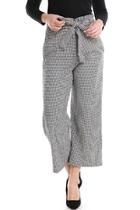  Tie-waist Checkered Pant