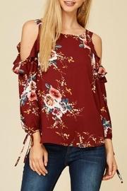  Burgundy Floral Blouse