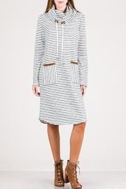  Striped Turtleneck Dress
