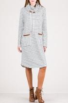  Striped Turtleneck Dress