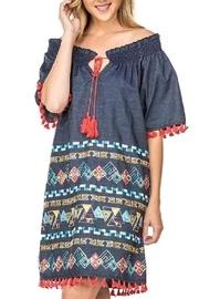  Embroidered Border Dress