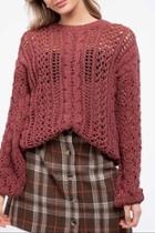  Open-knit Chenille Sweater