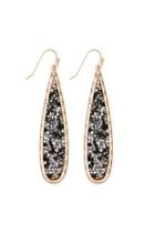  Faceted-glitter-rhinestone Teardrop Earrings