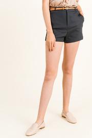  High Waisted Belted Chino Shorts