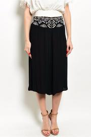  Embroidered Black Culottes