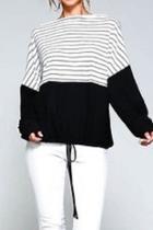  White-black Stripe Top