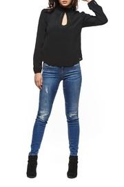  Keyhole Front Blouse Top